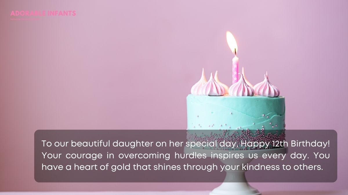 Emotional happy 12th birthday wishes for daughter