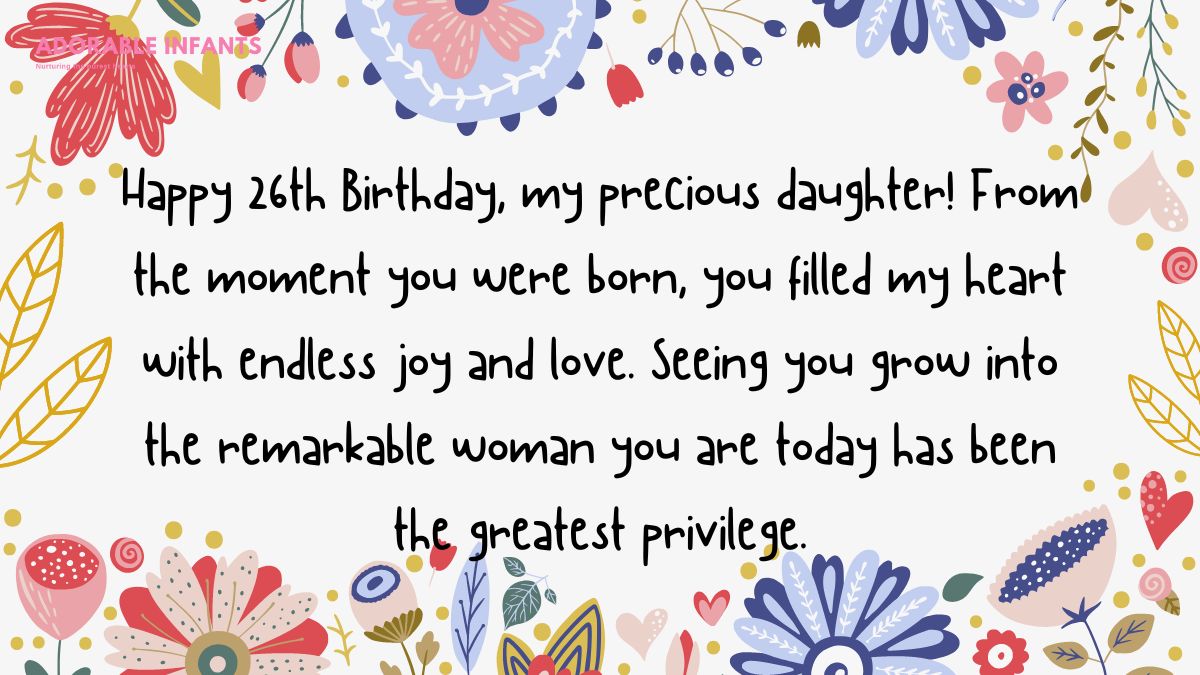 Heartwarming happy 26th birthday daughter wishes from mom