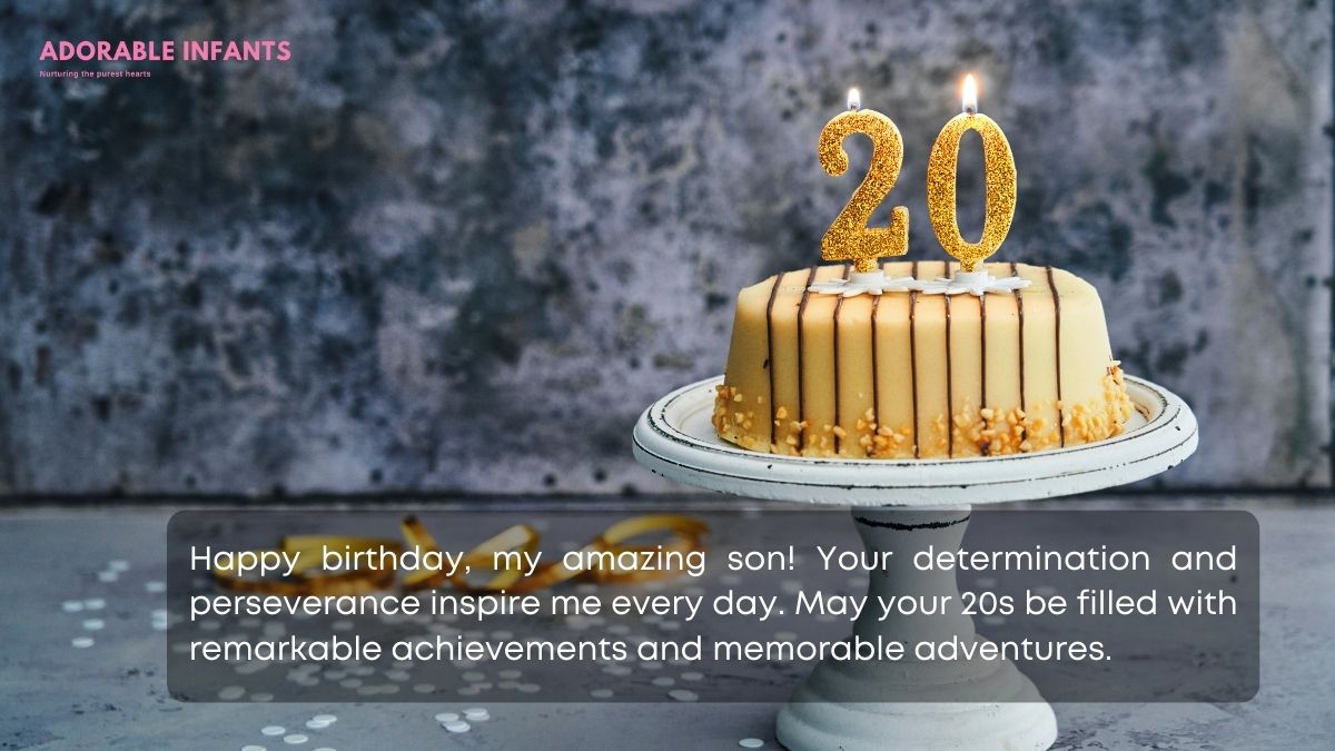 Short and meaningful 20th birthday wishes for son