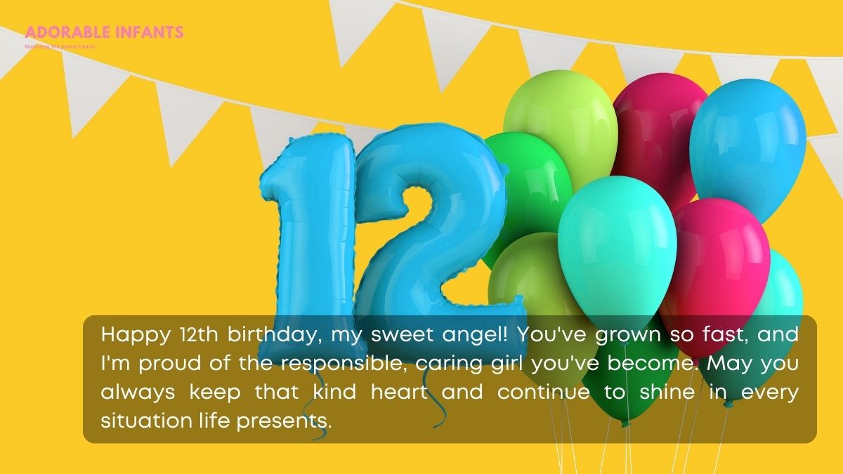 Short and meaningful happy 12th birthday wishes for daughter