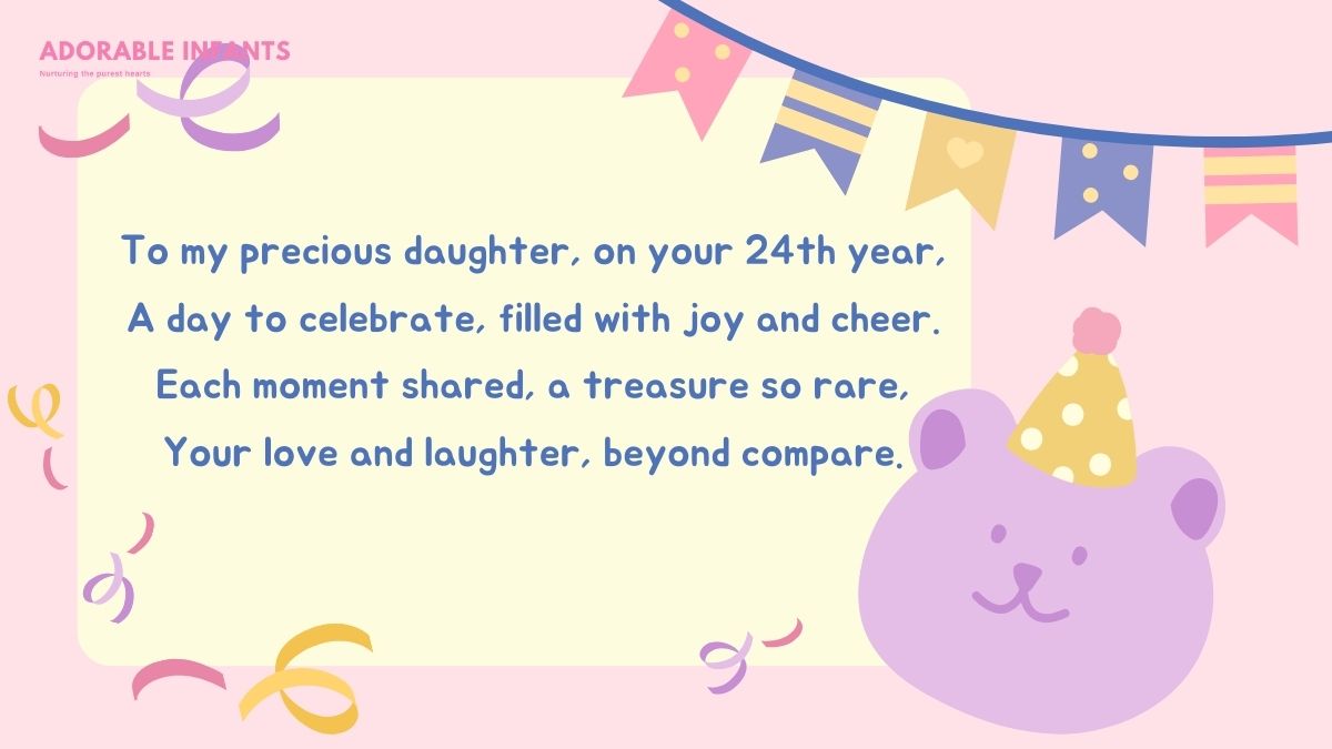 Sweet and beautiful happy 24th birthday daughter poems