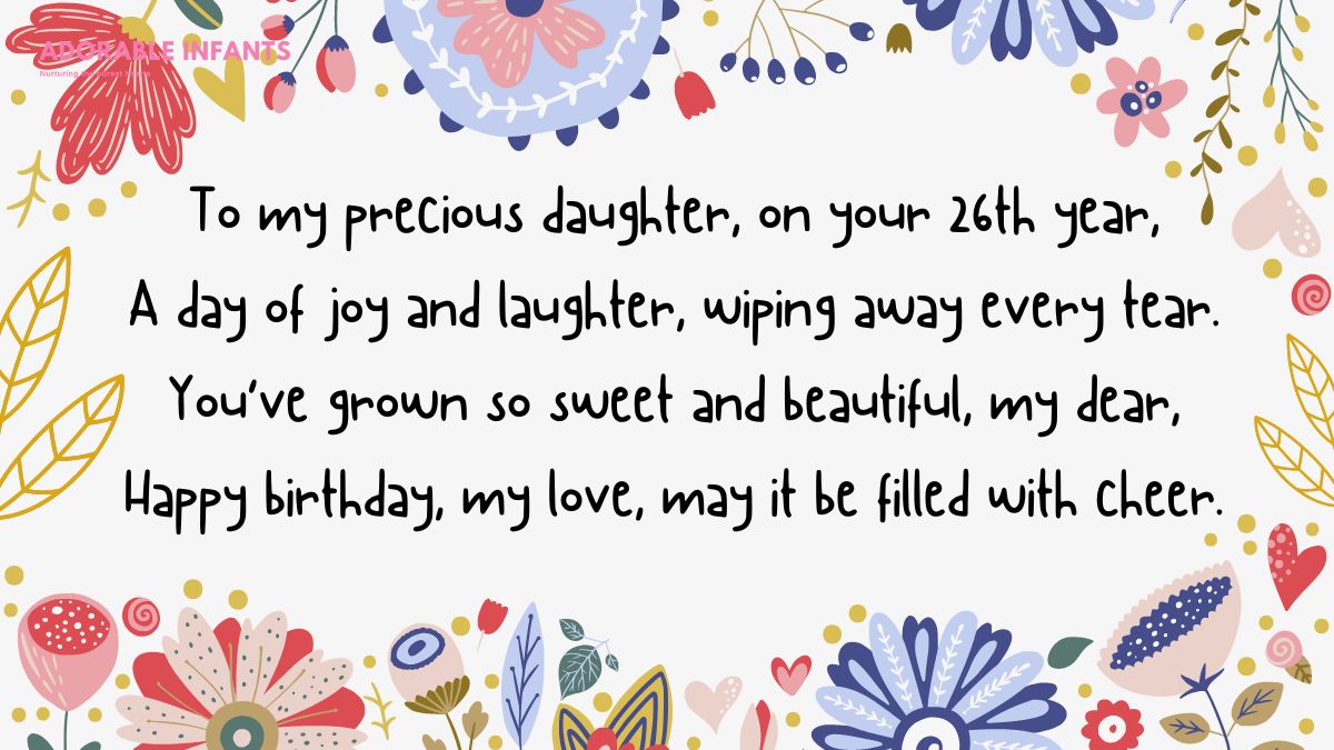 Sweet and beautiful happy 26th birthday daughter poems