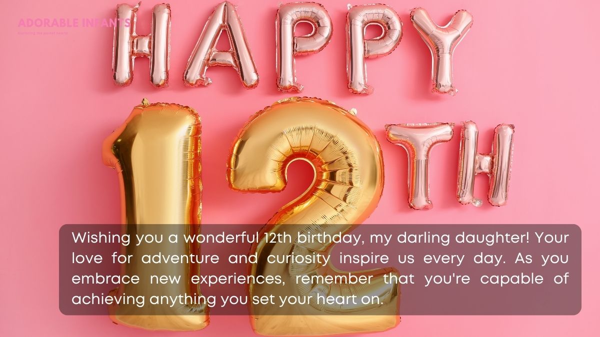 Sweet and sentimental 12th birthday wishes for daughter