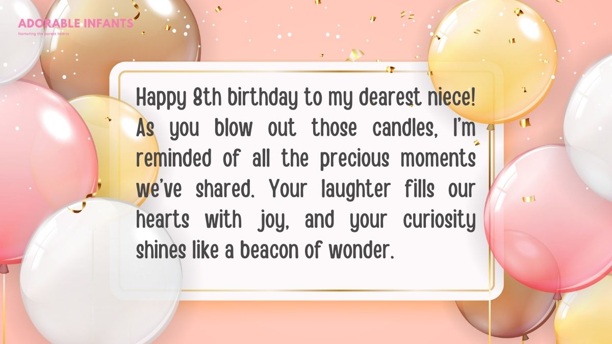 Happy 8th birthday niece wishes to celebrate a wonderful milestone