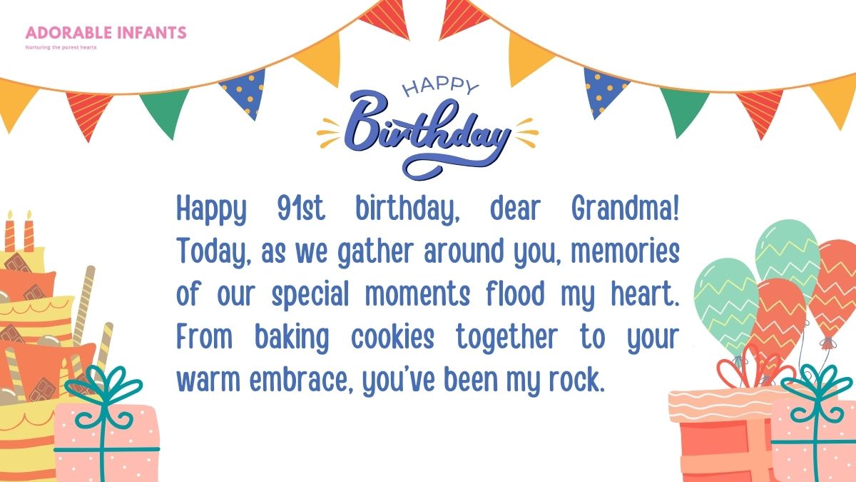 Sweet and sentimental happy 91st birthday grandma wishes