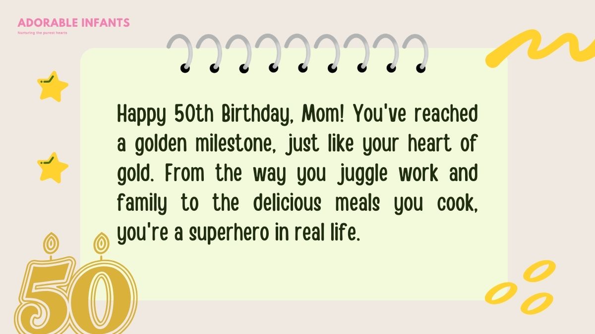 Happy 50th birthday mom wishes to celebrate a wonderful milestone