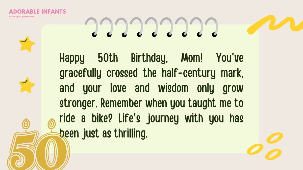 Heartwarming happy 50th birthday mom wishes