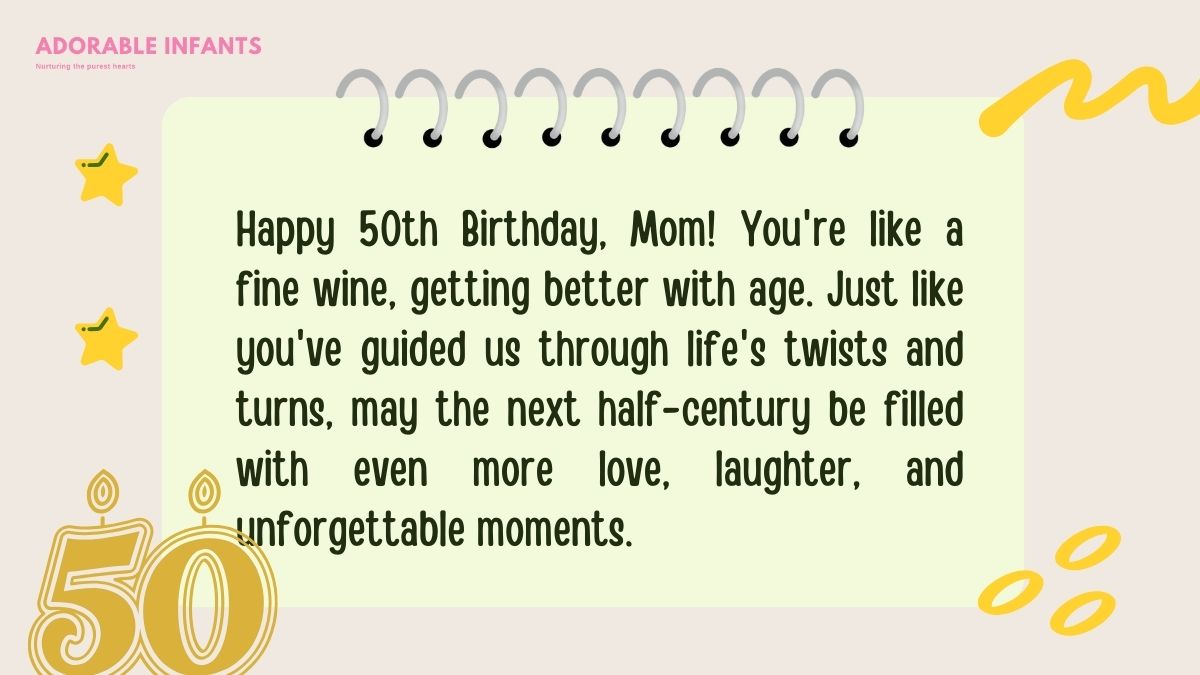 Short and meaningful happy 50th birthday mom wishes