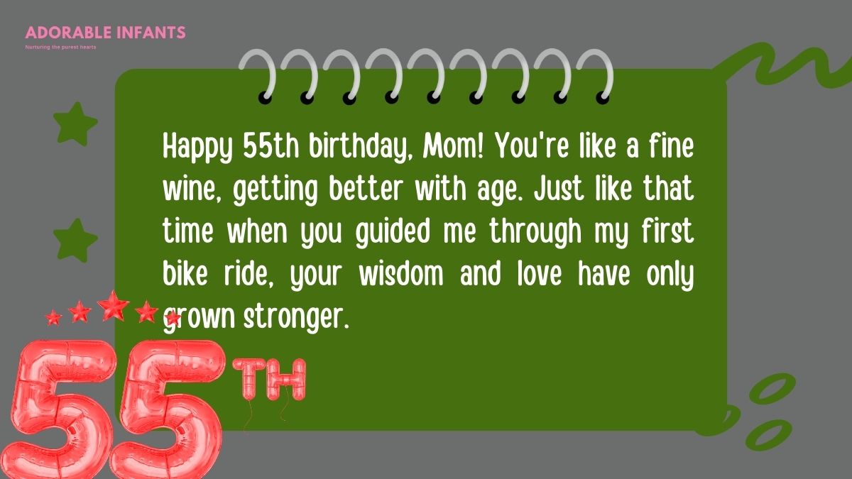 Special, best birthday wishes for mom turning 55
