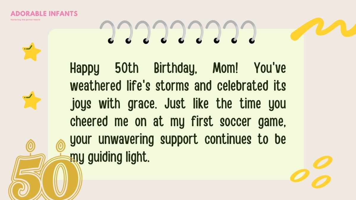Sweet and sentimental happy 50th birthday mom wishes
